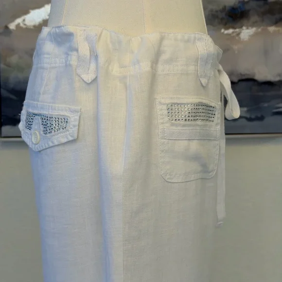 INC International Concepts White Linen Pants - Picture 10 of 16
